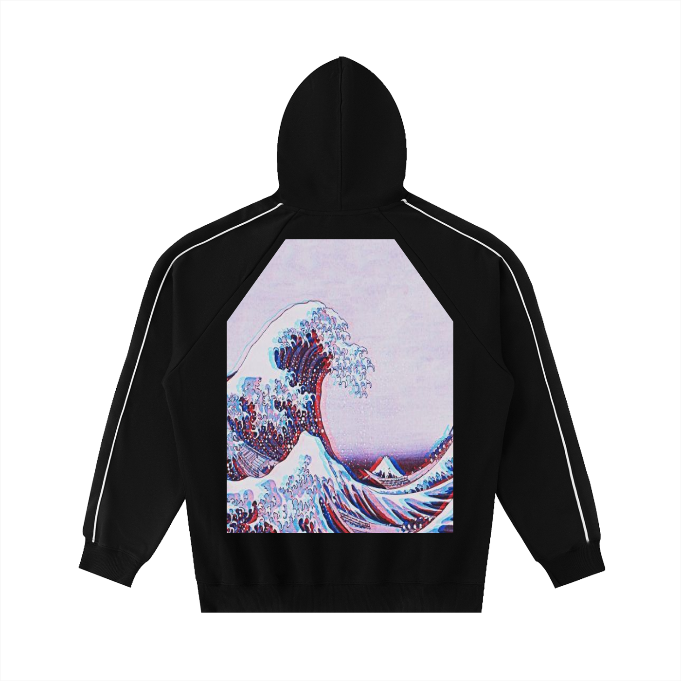 Contrast Piping Raglan Hoodie