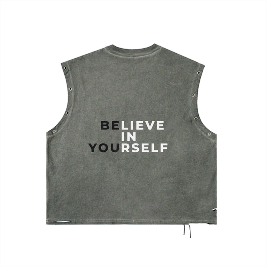 Distressed Grommet Eyelet Tank Top