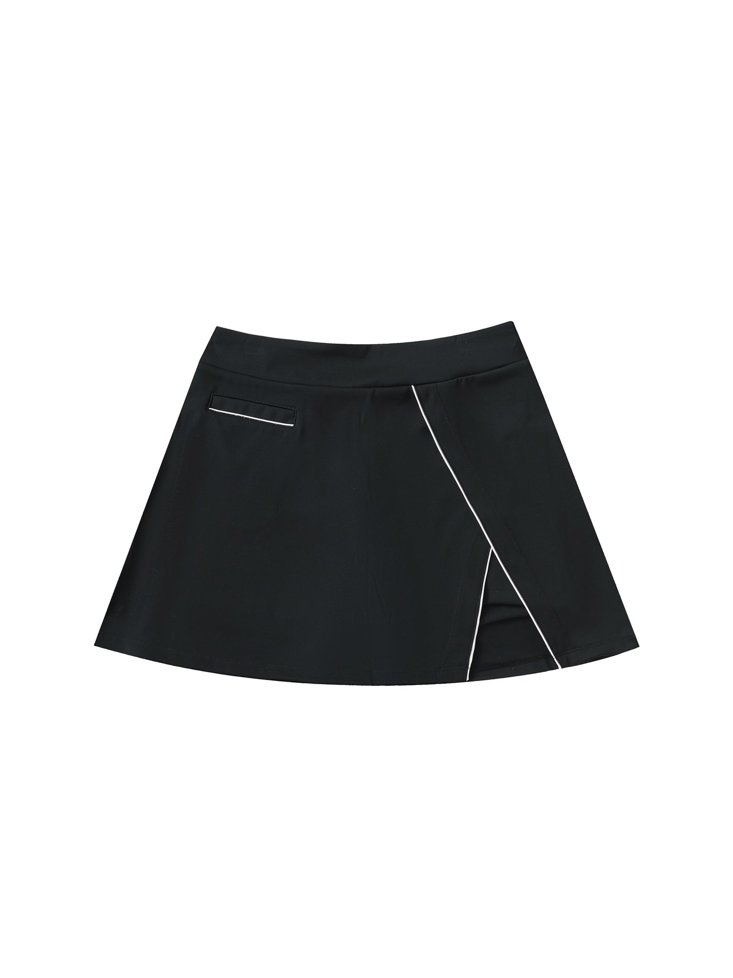 High-Waist Pocketed A-Line Skirt